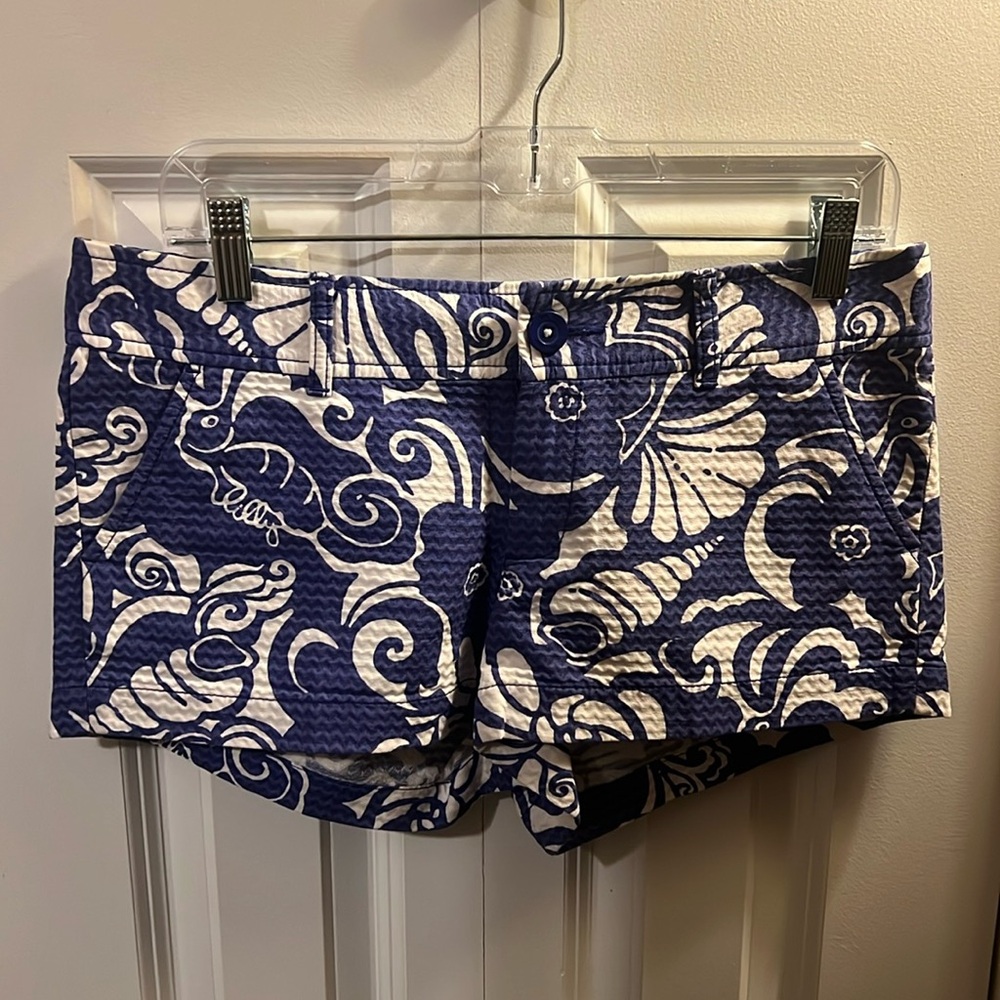 Lily Pulitzer Blue Seashell Pattern Shorts